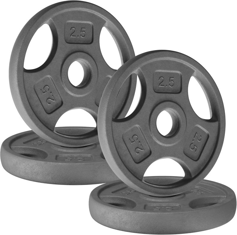 Yes4All Standard 1-Inch Grip Weight Plates, Cast Iron with Multiple Sizes from 2.5 lb to 35 lb for Strength Training, Weightlifting & Muscle Toning - Image 1